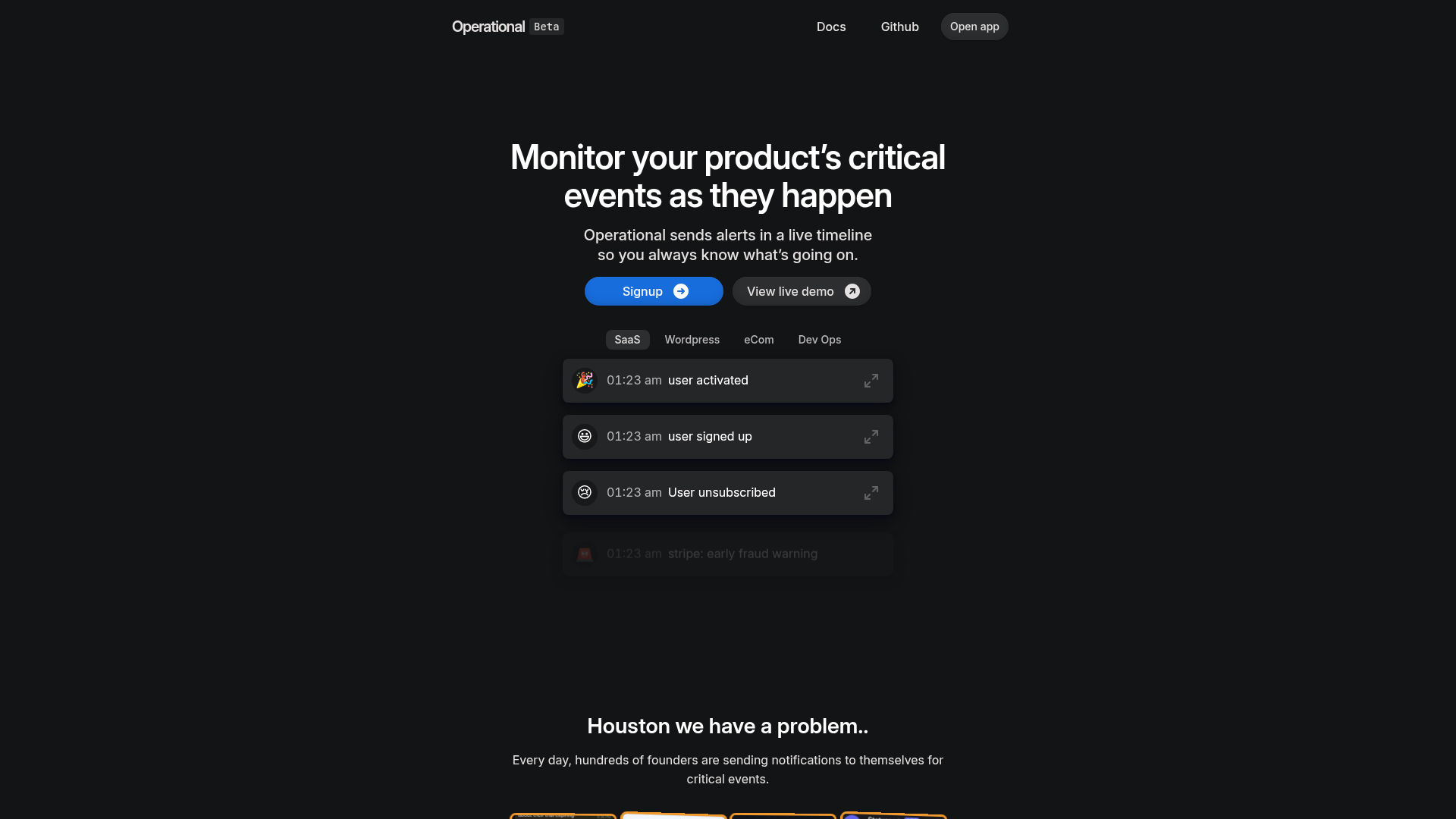 Operational screenshot