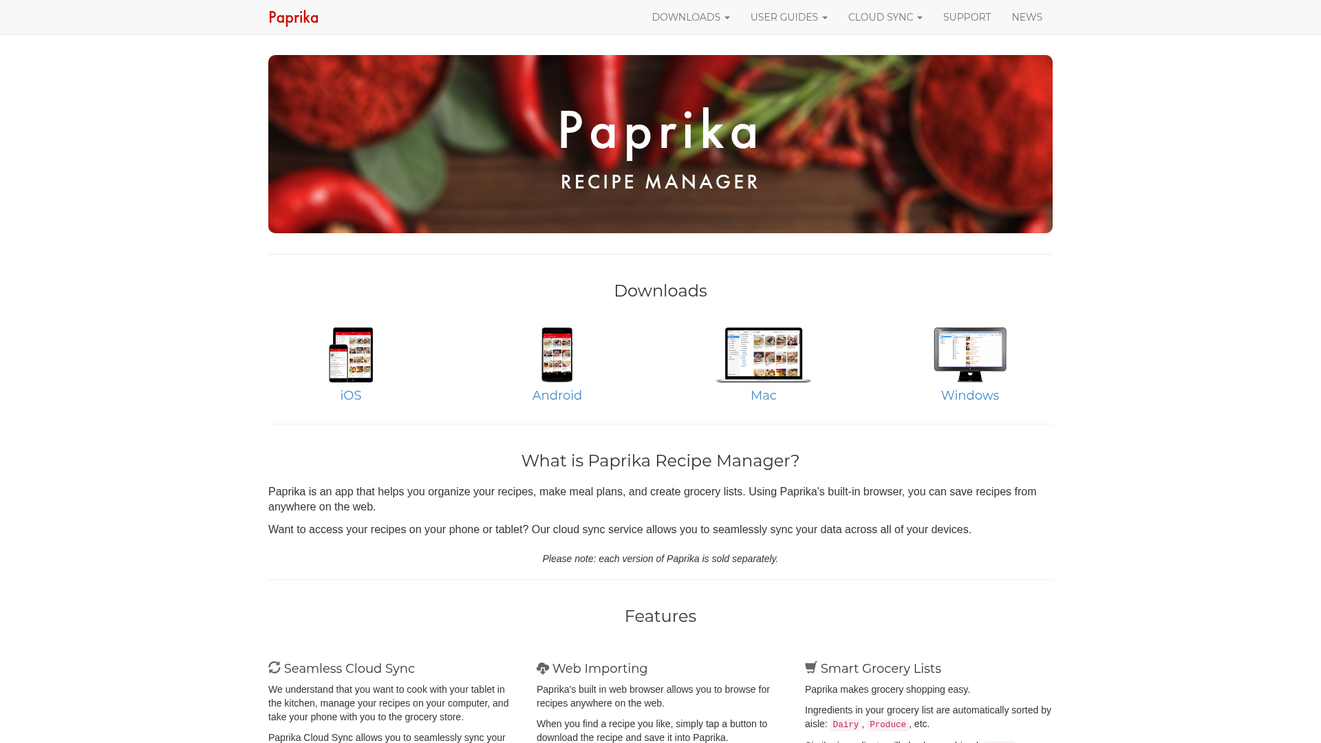 Paprika Recipe Manager screenshot