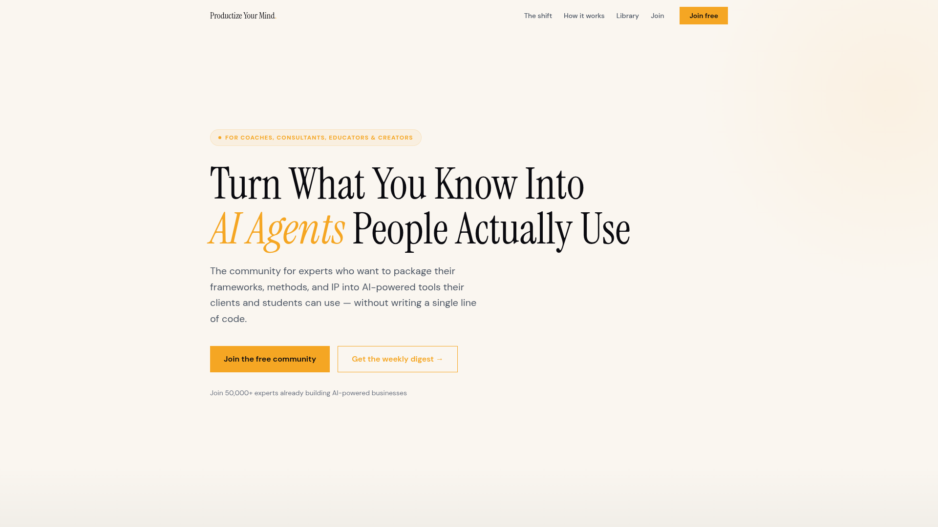 Productize Your Mind screenshot