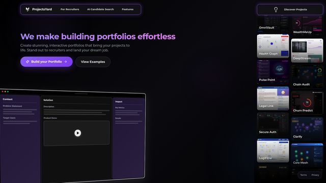 Projects Yard screenshot