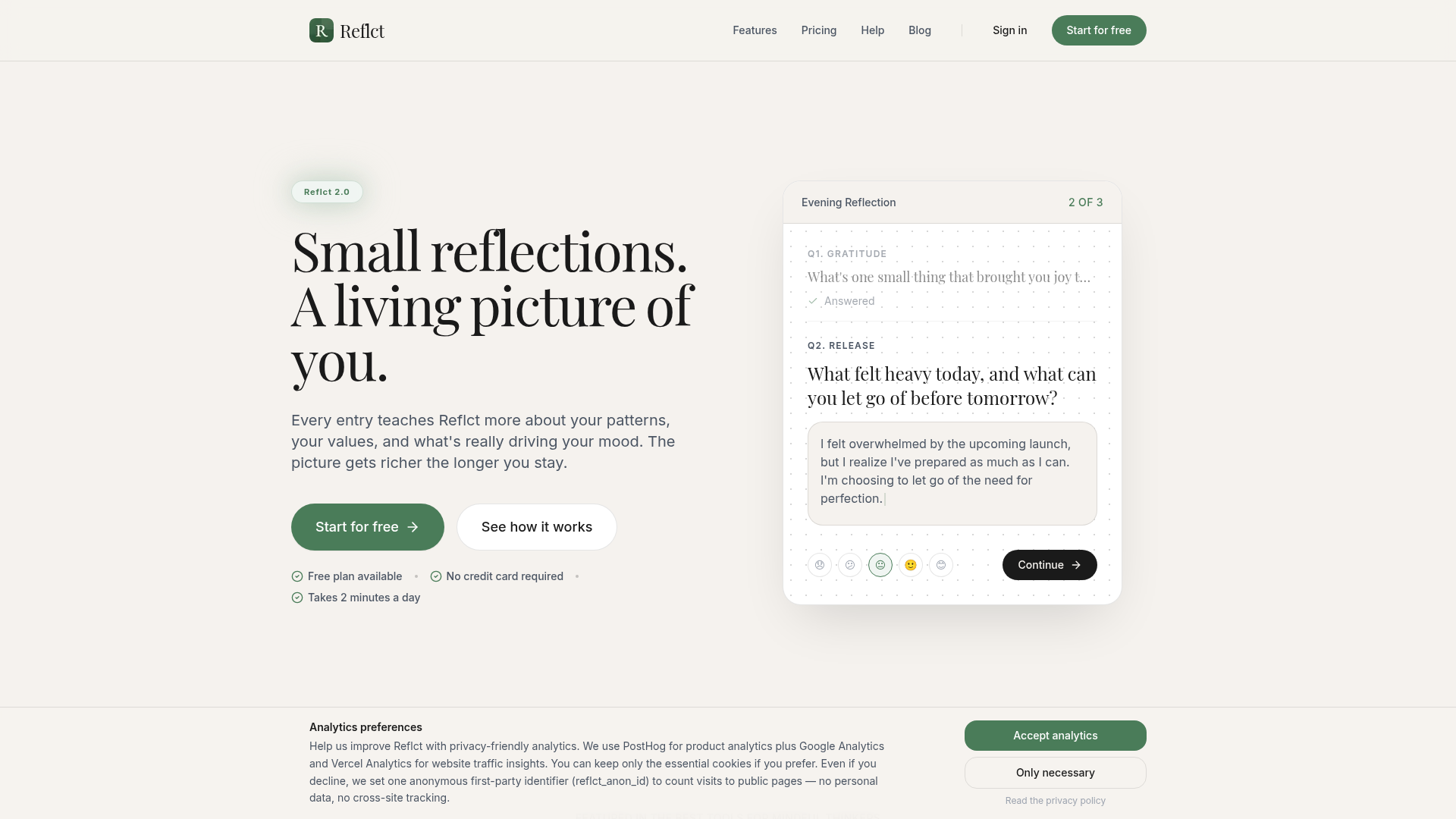 Reflct screenshot