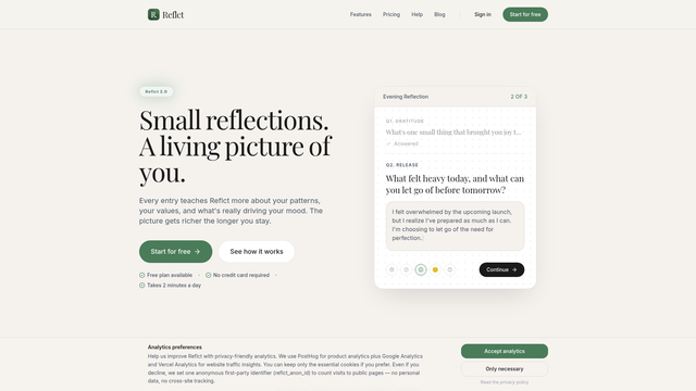 Reflct screenshot