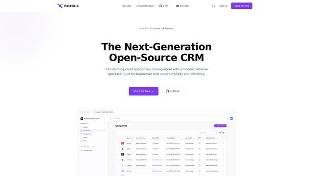 Relaticle screenshot