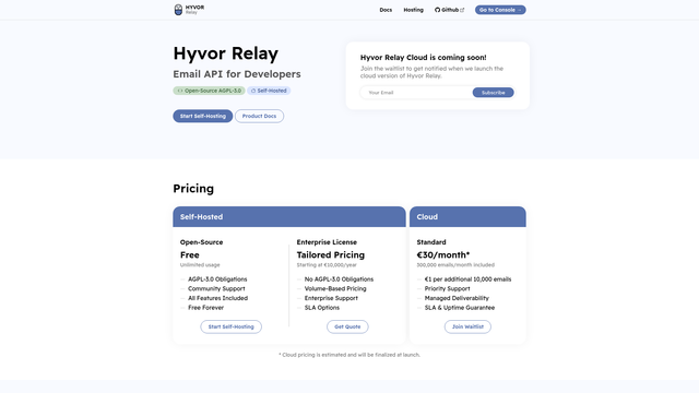 Hyvor Relay screenshot