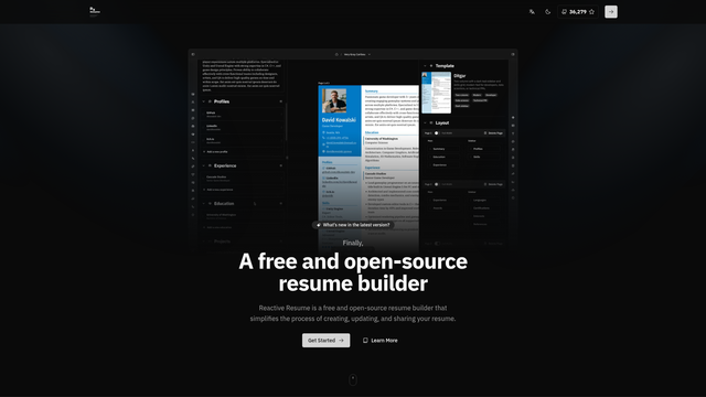 Reactive Resume screenshot