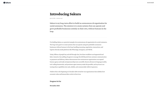 Sakura AI screenshot