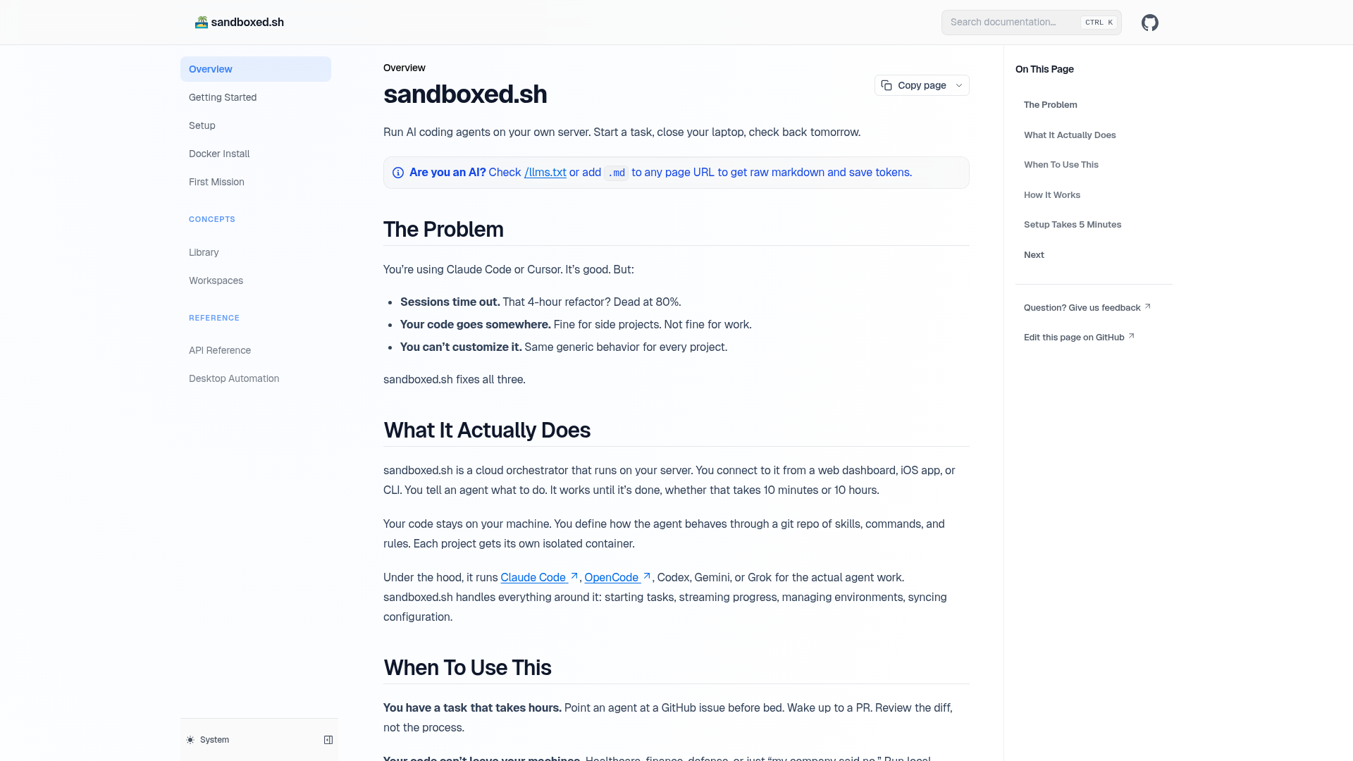 sandboxed.sh screenshot