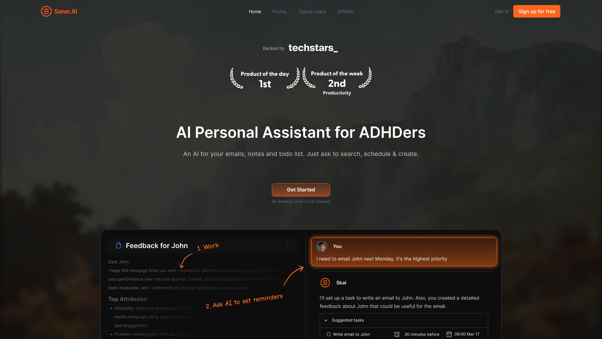 Saner.AI screenshot