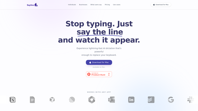 Sayline screenshot