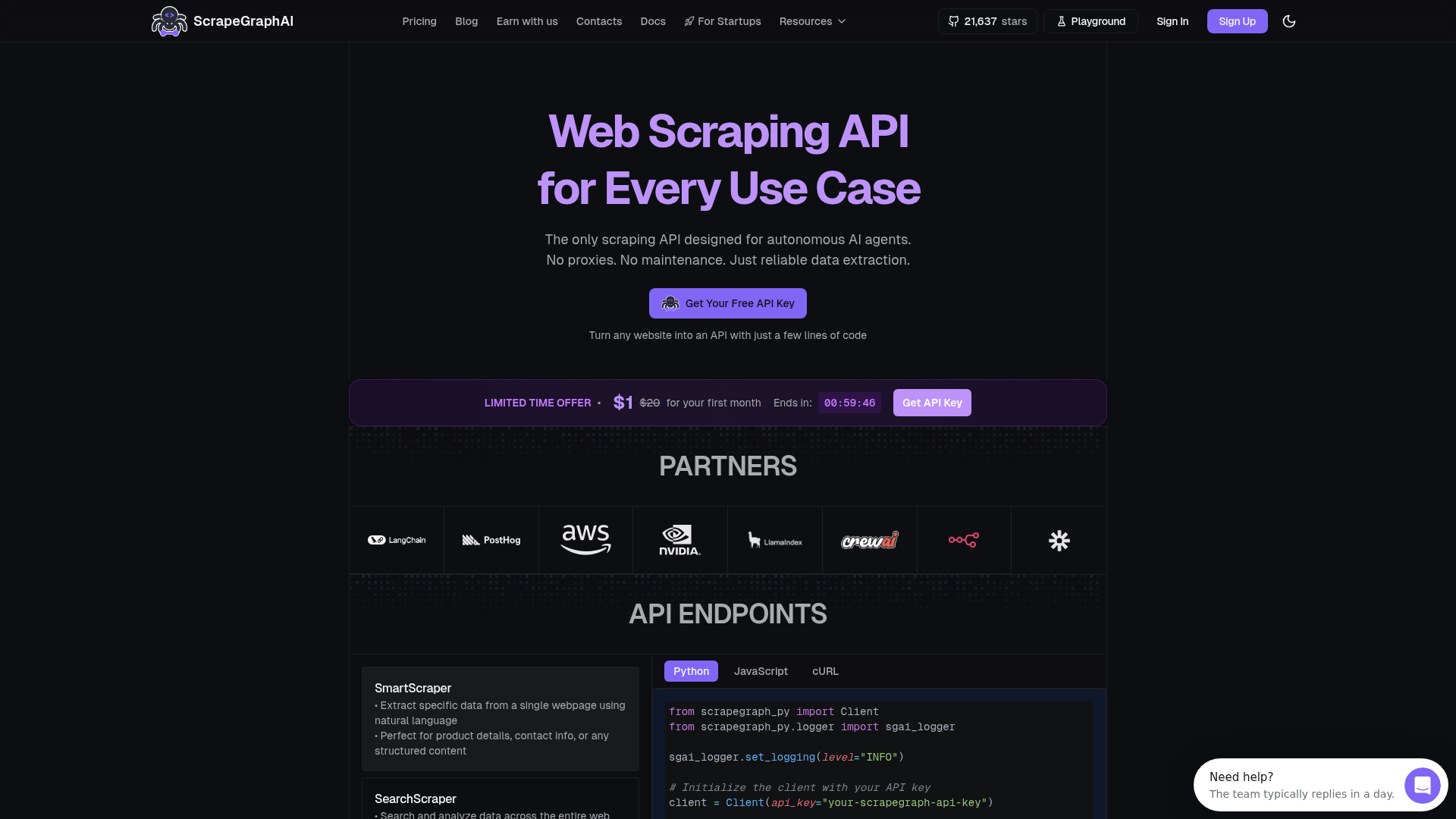 ScrapeGraphAI screenshot