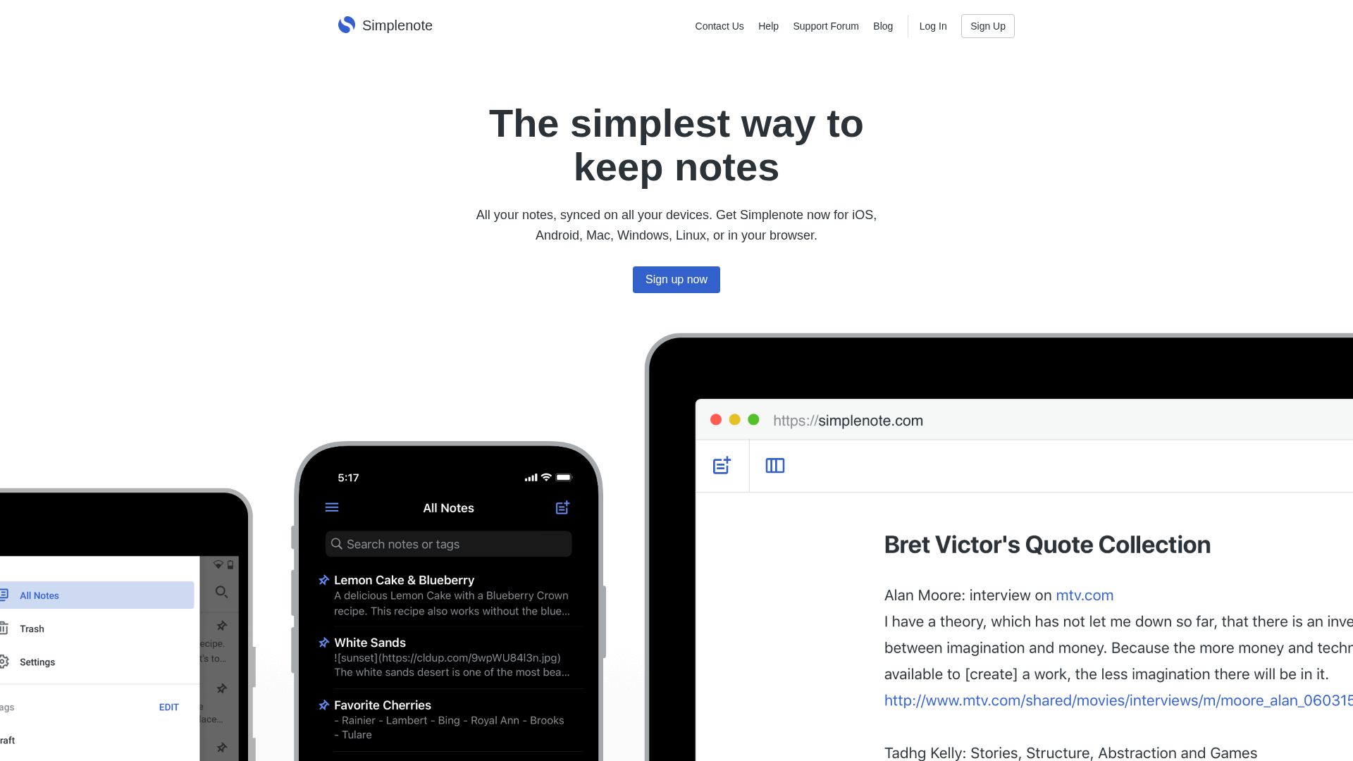 Simplenote screenshot