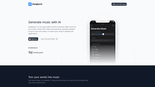 Songburst screenshot