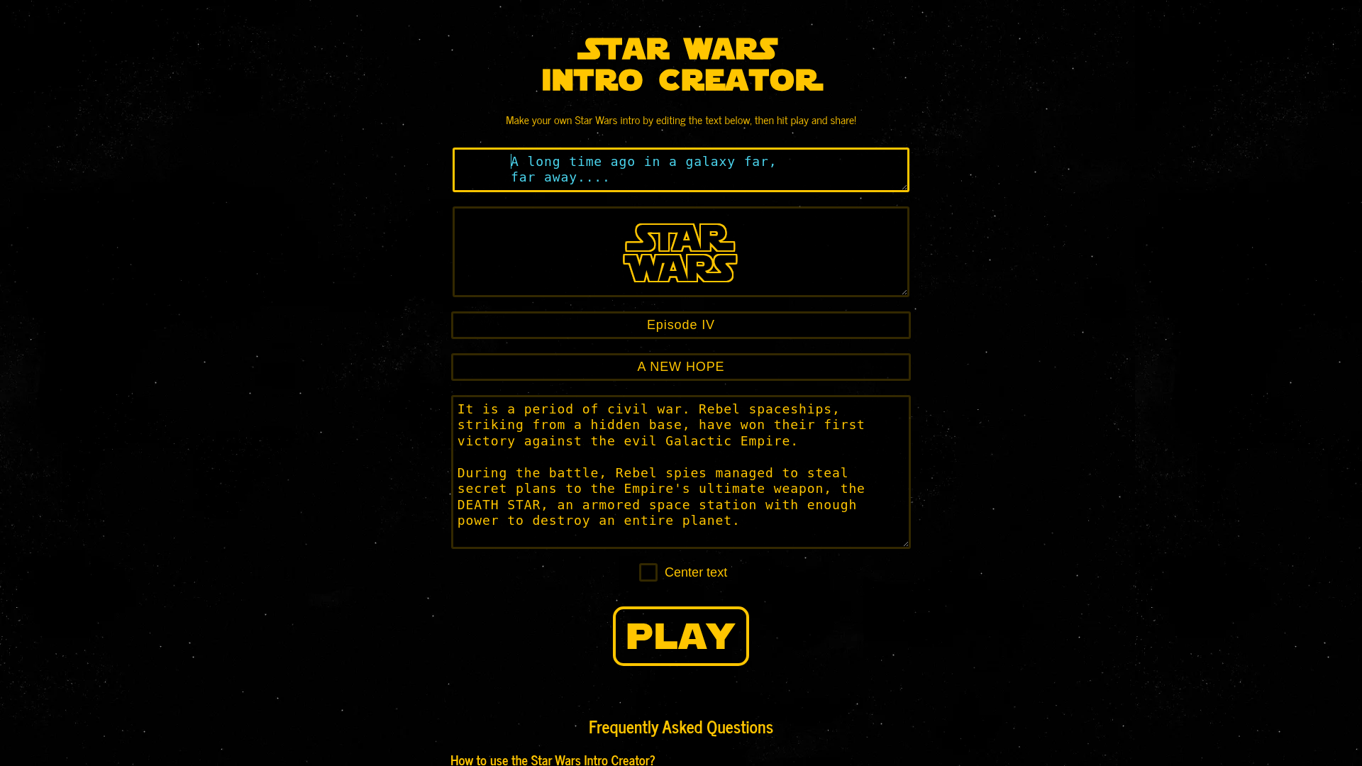 starwarsintrocreator+com