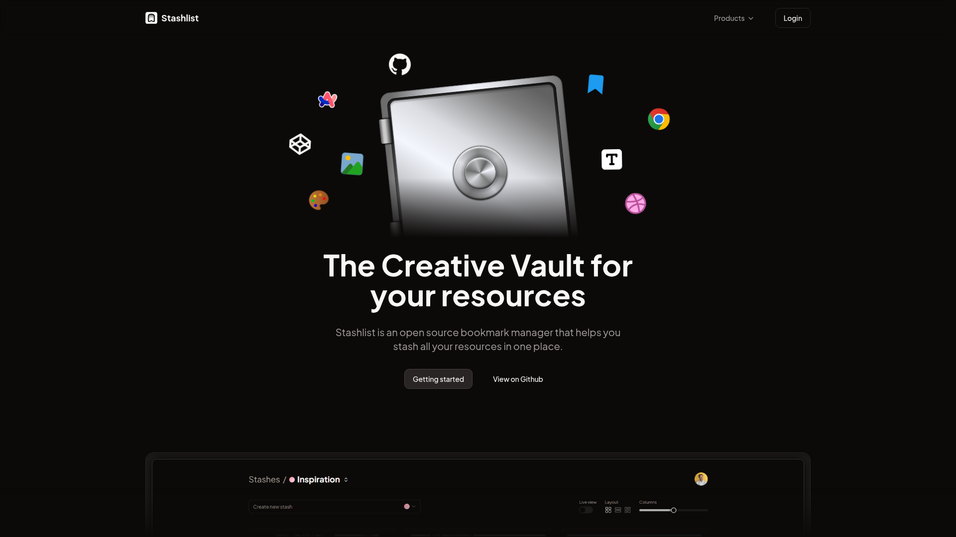 Stashlist screenshot