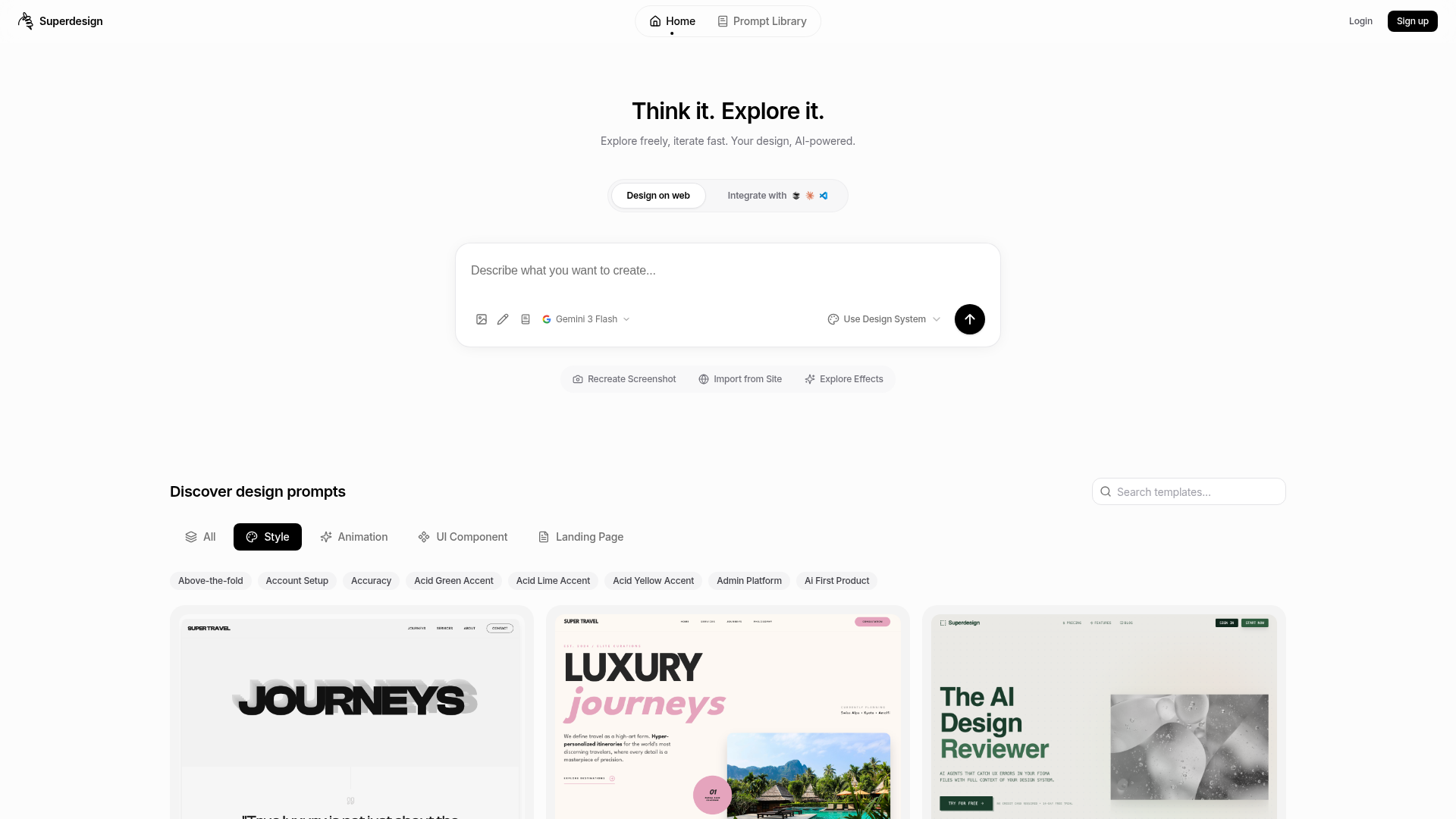 Superdesign screenshot