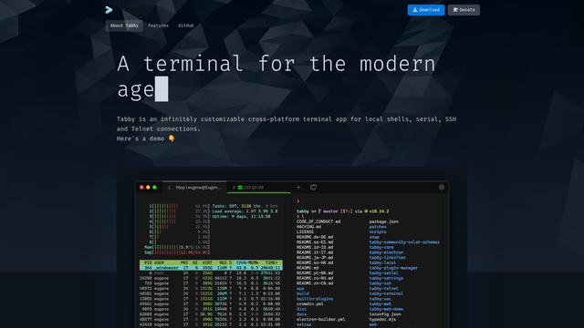 Tabby screenshot