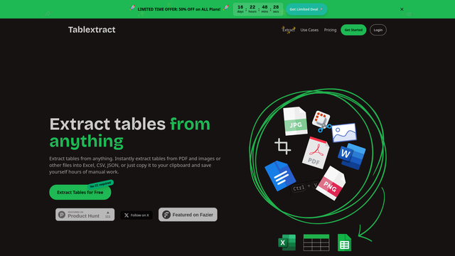 Tablextract screenshot