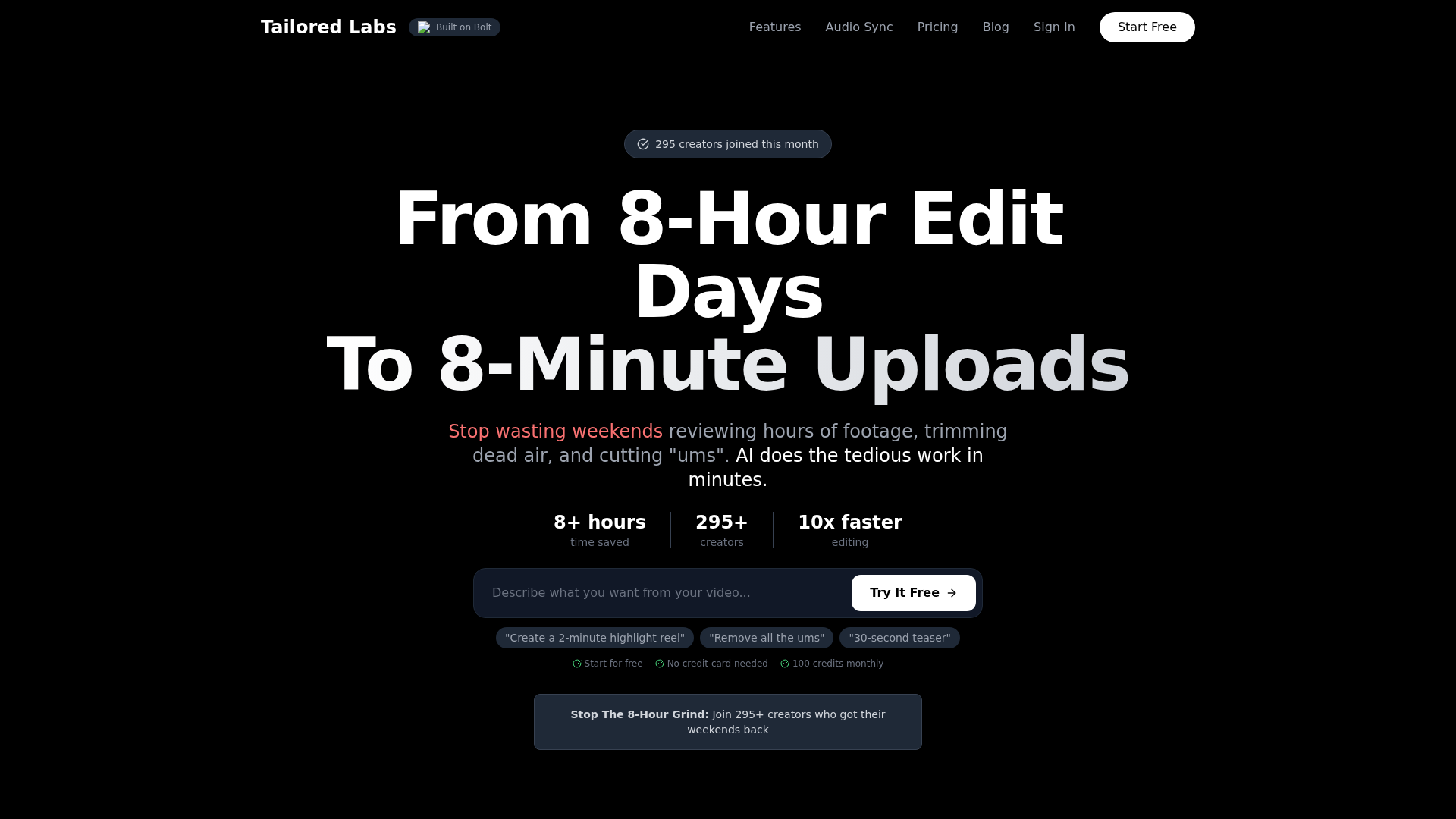 Tailored Labs screenshot