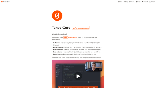 TensorZero screenshot