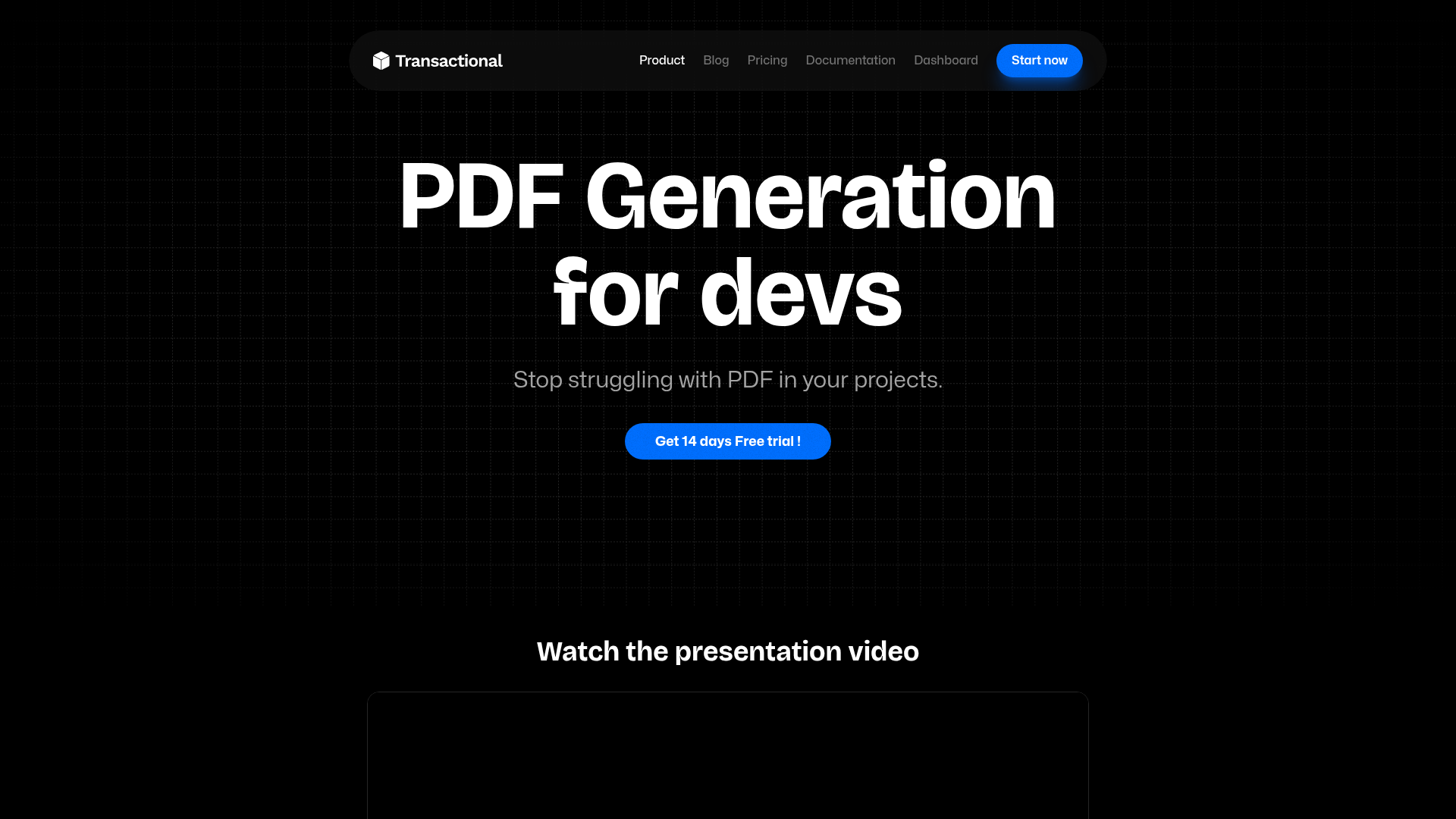 Transactional screenshot