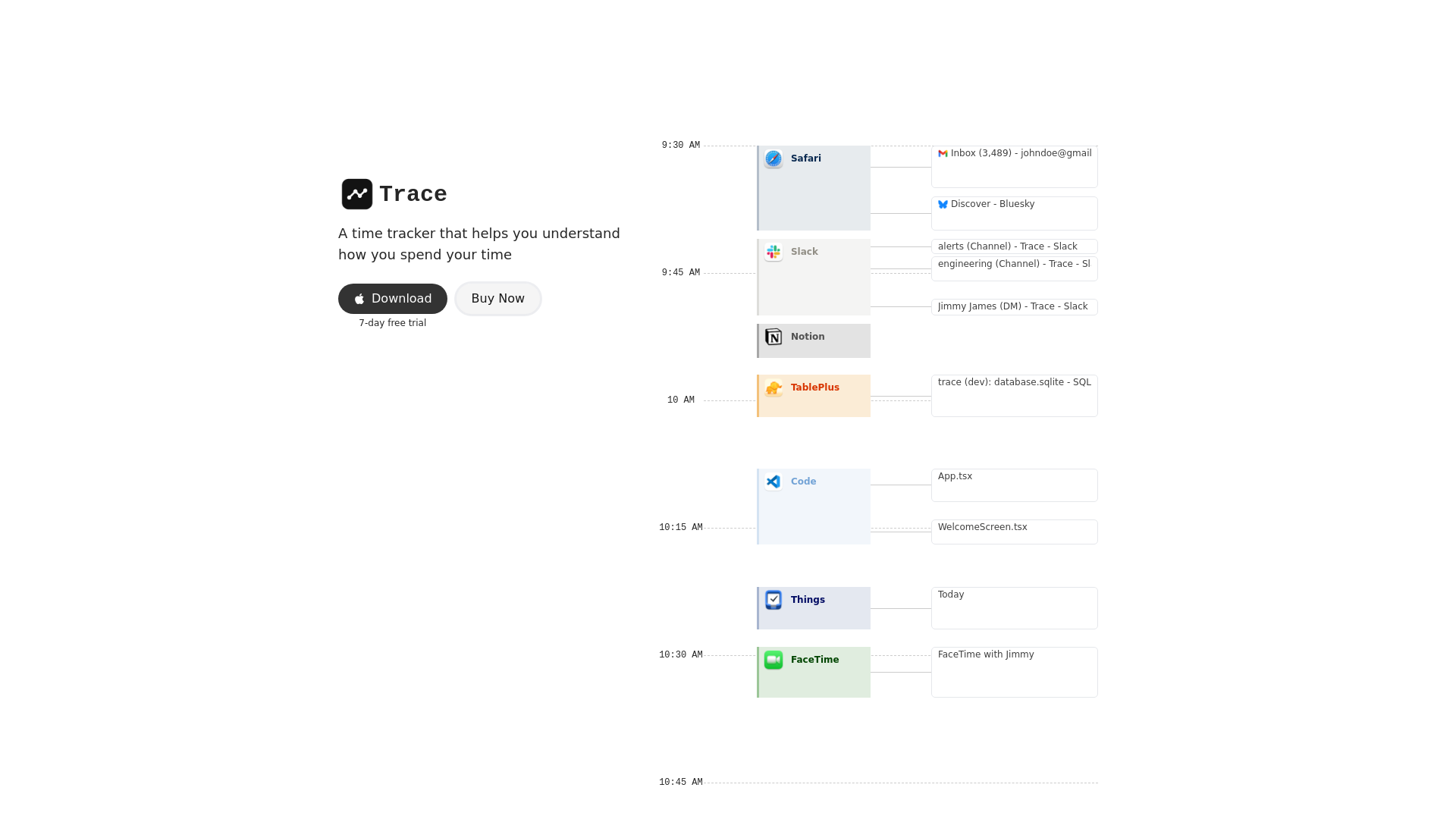 Trace screenshot