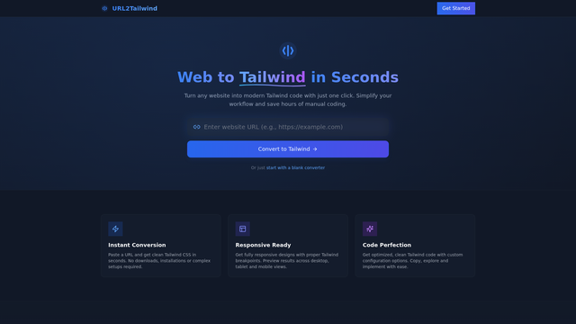 URL2Tailwind screenshot