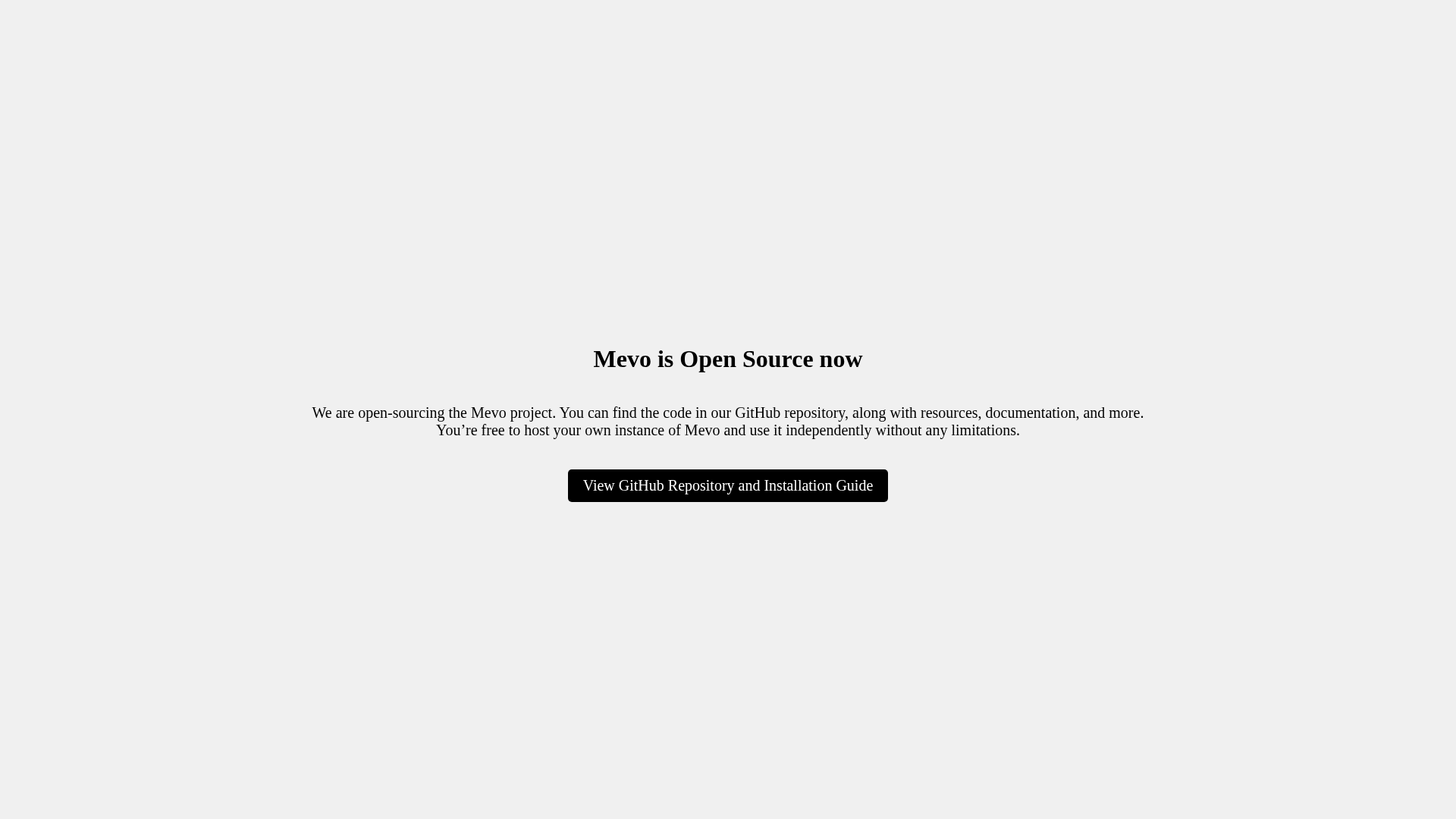 Mevo screenshot