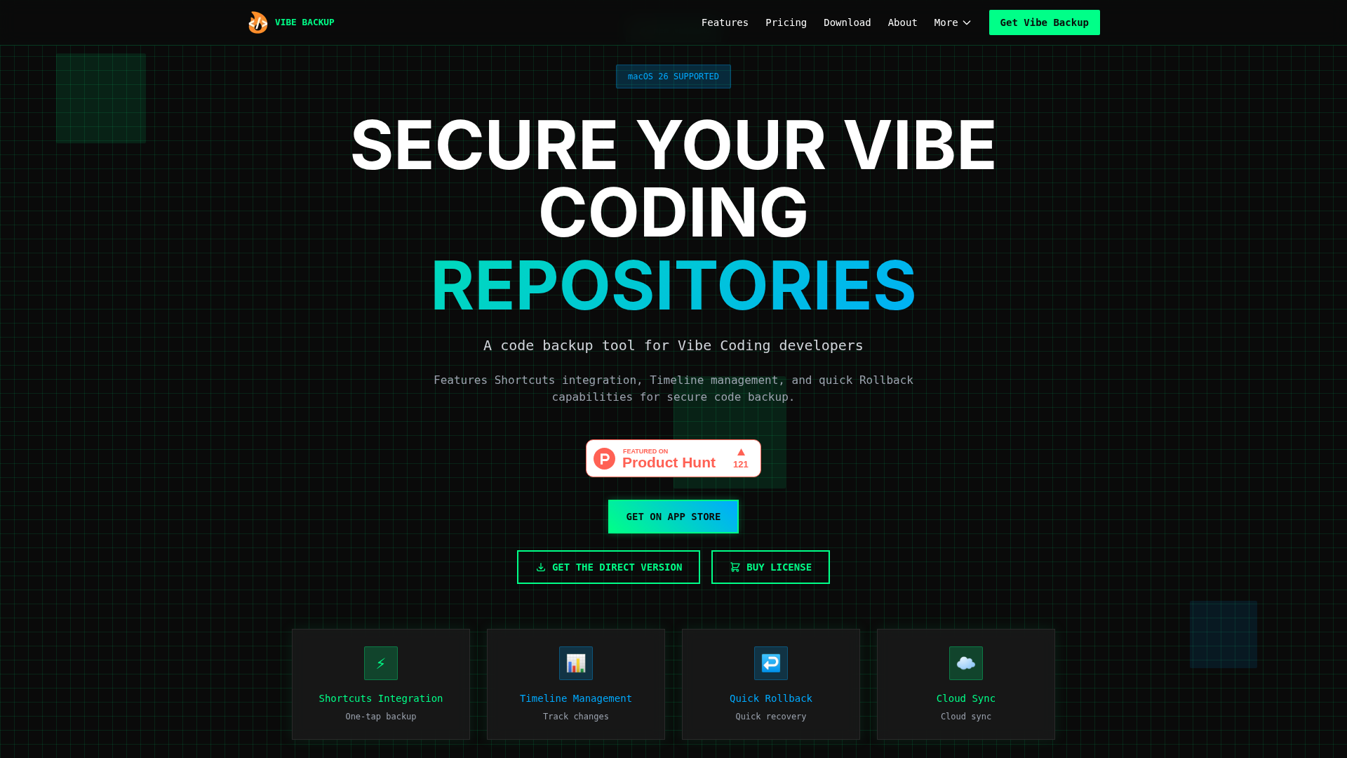 Vibe Backup screenshot