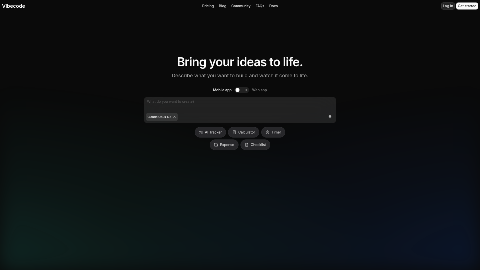 Vibecode screenshot