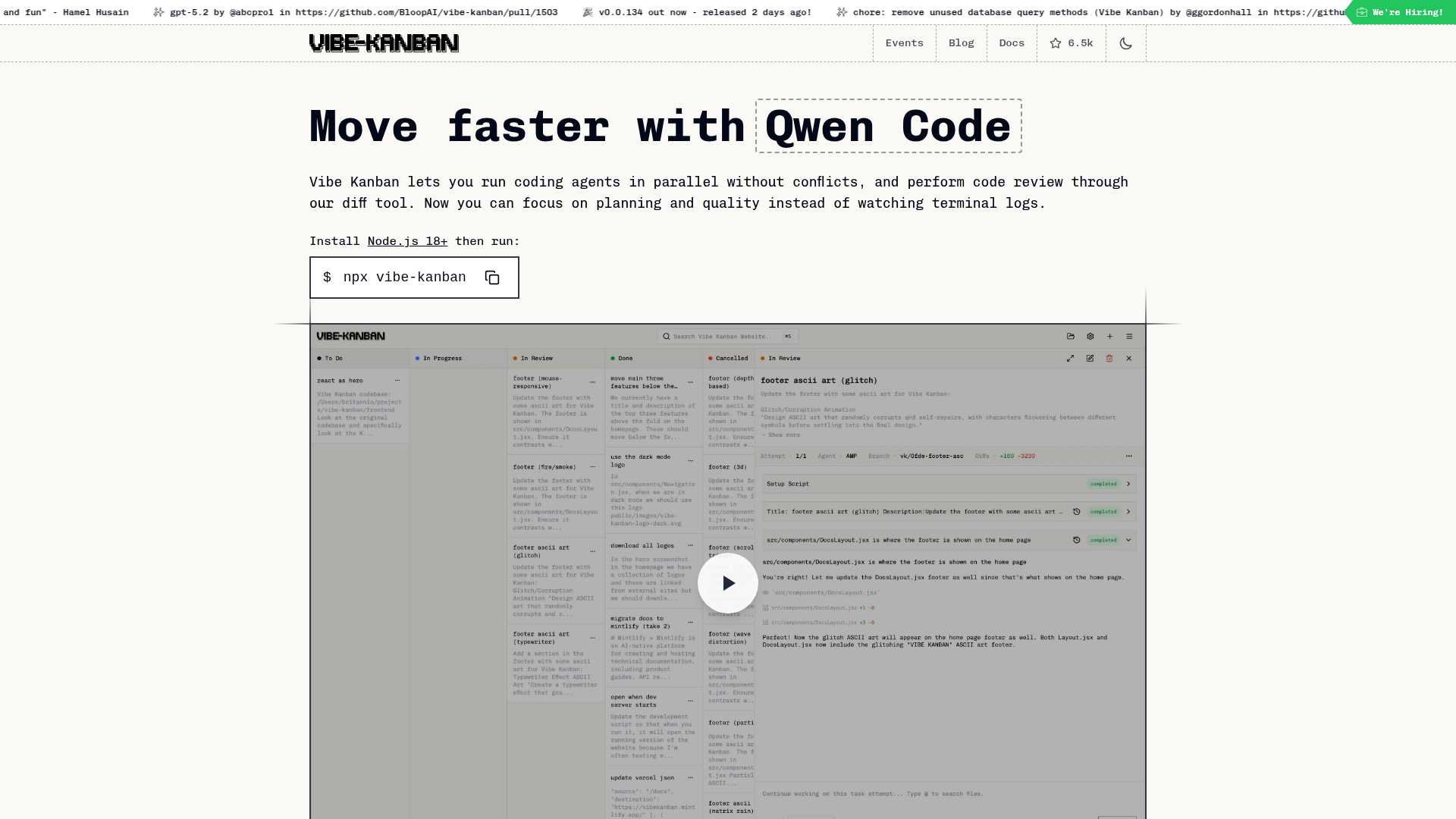 Vibe Kanban screenshot
