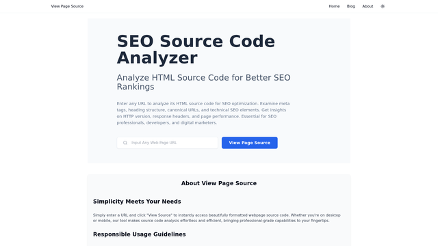 SEO Source Code Analyzer screenshot