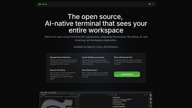Wave Terminal screenshot