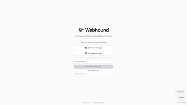 Webhound screenshot