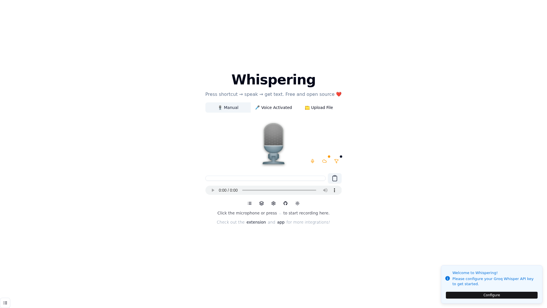 Whispering screenshot