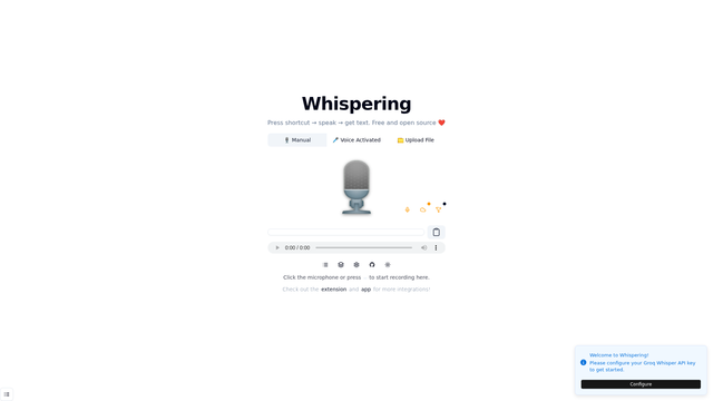 Whispering screenshot