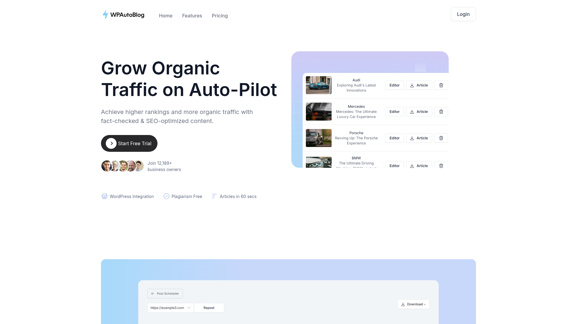 WPAutoBlog screenshot