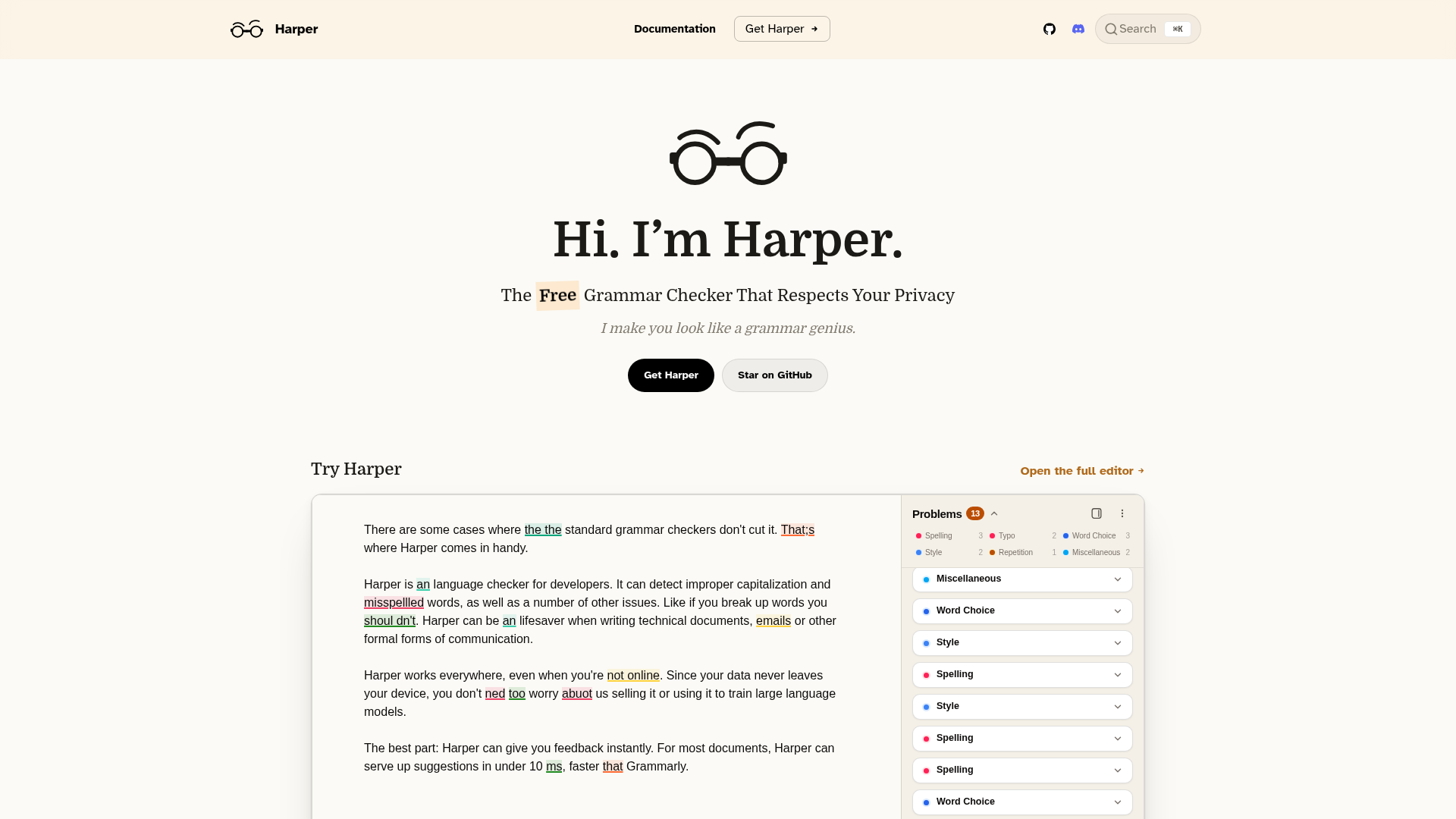 Harper screenshot
