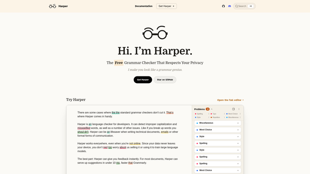 Harper screenshot