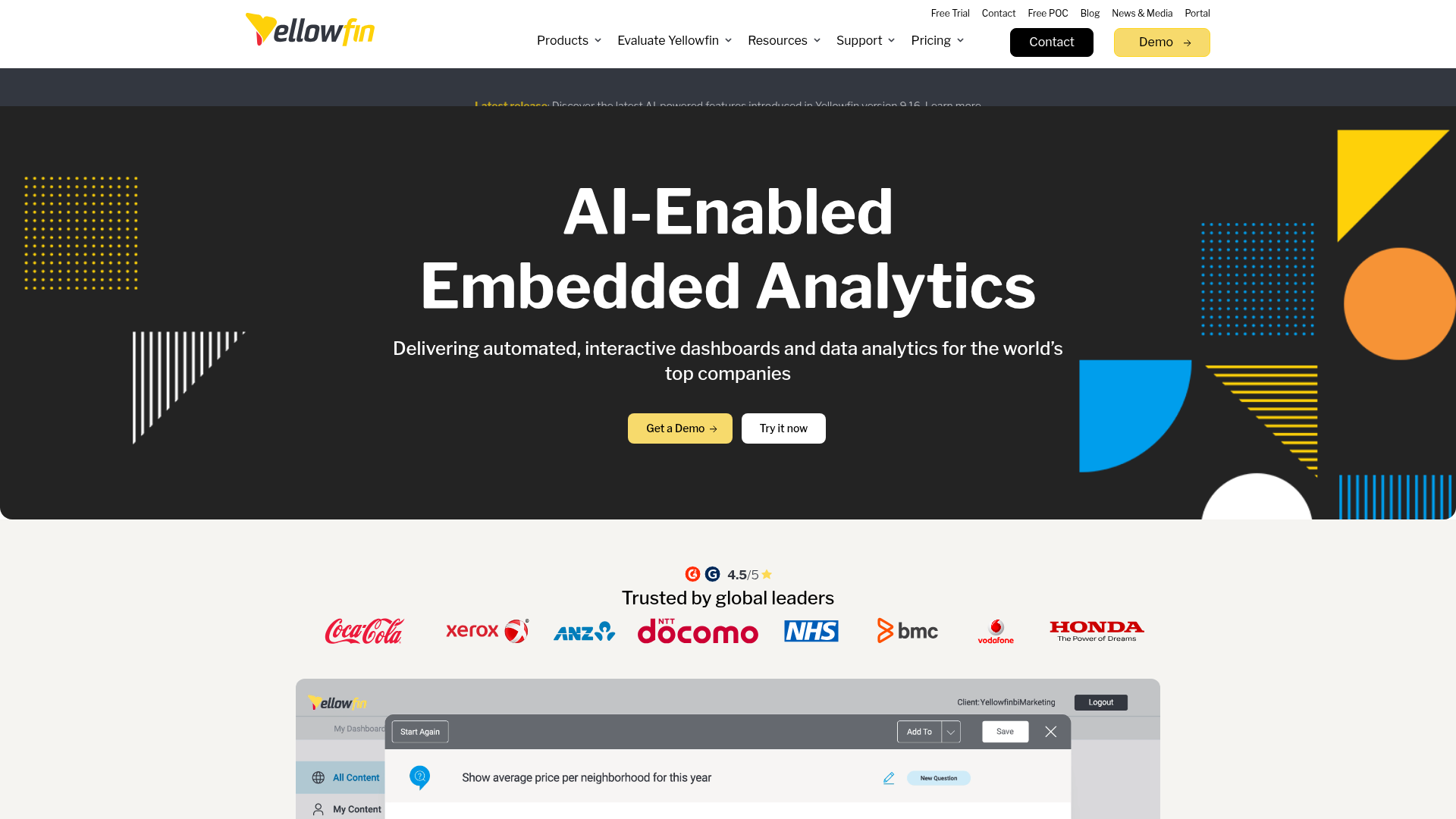 Yellowfin screenshot