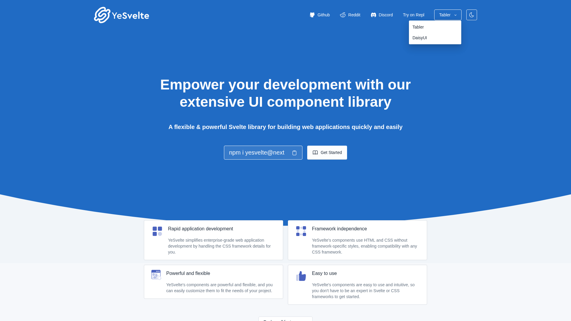 YeSvelte Components screenshot