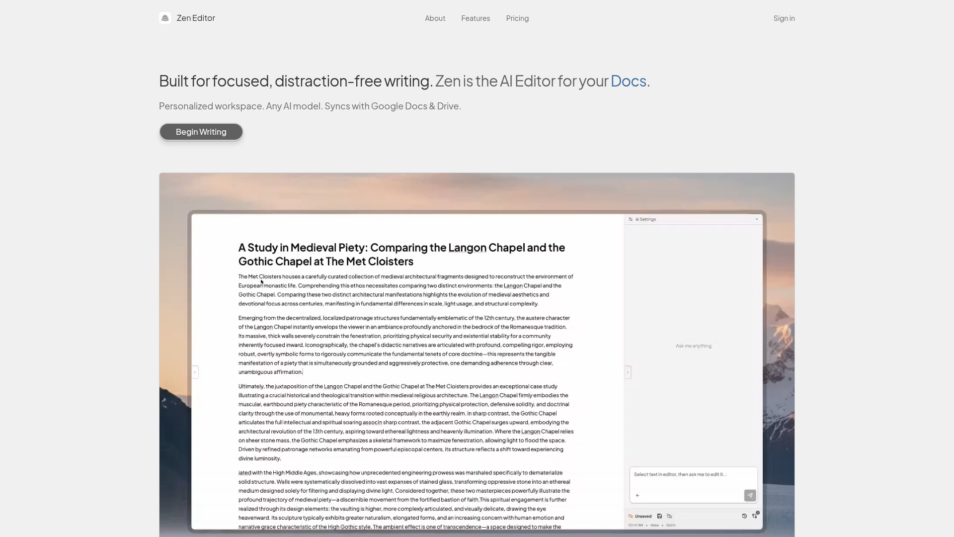 Zen Editor screenshot